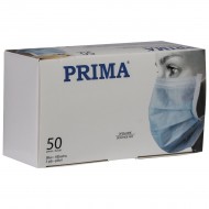 Masca de unica folosinta,  cu 3 straturi si pliuri, Prima, 50 buc/cutie