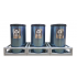 Set 3 cosuri pentru colectare selectiva, din otel, cu capac batant, 45L/recipient