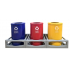 Set 3 cosuri colectare selectiva din metal vopsit, 35L/recipient