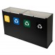 Coș de reciclare negru otel cu acoperire organica, cu 4 compartimente 4x60L – 240 litri Coș de reciclare negru otel cu acoperire organica, cu 4 compartimente 4x60L – 240 litri