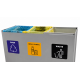 Coș de reciclare gri otel cu acoperire organica, cu 3 compartimente 3x60L – 180 litri Coș de reciclare gri otel cu acoperire organica, cu 3 compartimente 3x60L – 180 litri