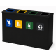 Coș de reciclare negru otel cu acoperire organica, cu 4 compartimente 4x60L – 240 litri Coș de reciclare negru otel cu acoperire organica, cu 4 compartimente 4x60L – 240 litri