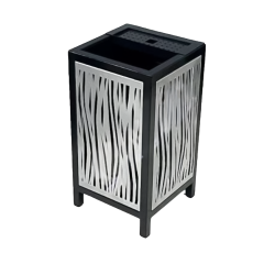 Scrumiera si Cos de Gunoi Square Grid din Otel Inoxidabil, 40L