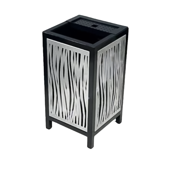 Scrumiera si Cos de Gunoi Square Grid din Otel Inoxidabil, 40L