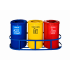 Set 3 cosuri colectare selectiva din metal vopsit, 35L/recipient