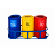Set 3 cosuri colectare selectiva din metal vopsit, 35L/recipient