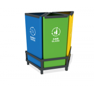 Set 3 cosuri gunoi colectare selectiva, Metal, 26 l/ Recipient Set 3 cosuri gunoi colectare selectiva, Metal, 26 l/ Recipient