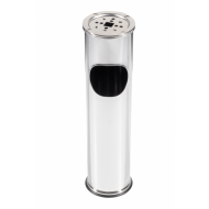 Cos de gunoi cu scrumiera inox, diametru 14cm Cos de gunoi cu scrumiera inox, diametru 14cm