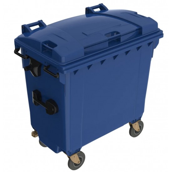 Eurocontainer plastic, 770 L, albastru, capac plat- Transport Inclus Eurocontainer plastic, 770 L, albastru, capac plat- Transport Inclus