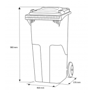 Europubela plastic NEGRU, 120 L - Transportul NU este inclus