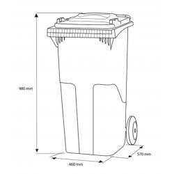 Europubela plastic NEGRU, 120 L - Transportul NU este inclus