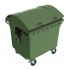 Eurocontainer plastic, 1100 L, verde, capac rotund - Transport Inclus