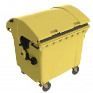 Eurocontainer din plastic, 1100L, galben, cu capac rotund - Transport Inclus Eurocontainer din plastic, 1100L, galben, cu capac rotund - Transport Inclus