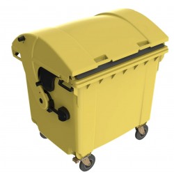 Eurocontainer din plastic, 1100L, galben, cu capac rotund - Transport Inclus Eurocontainer din plastic, 1100L, galben, cu capac rotund - Transport Inclus