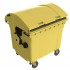 Eurocontainer din plastic, 1100L, galben, cu capac rotund - Transport Inclus