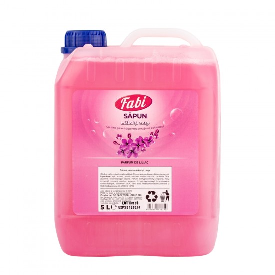 Sapun lichid roz parfumat, Fabi, canistra 5L