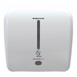 Dispenser din plastic Universus cu senzor pentru rola autocut, alb, tratat antibacterian, Papernet