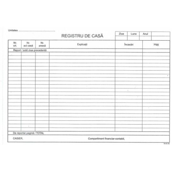 Registru de casa A4 autocopiativ orizontal Registru de casa A4 autocopiativ orizontal