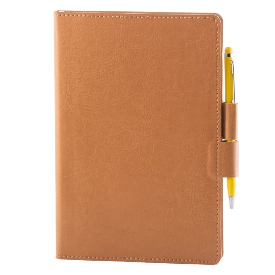 Notes Colored, piele, A5, liniat ivory, bej