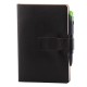 Notes Ravelo, piele, A5, liniat alb, negru