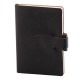 Notes Ravelo, piele, A5, liniat alb, negru