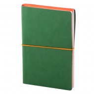 Notes Switch, piele, A5, liniat + matematica, verde/portocaliu Notes Switch, piele, A5, liniat + matematica, verde/portocaliu