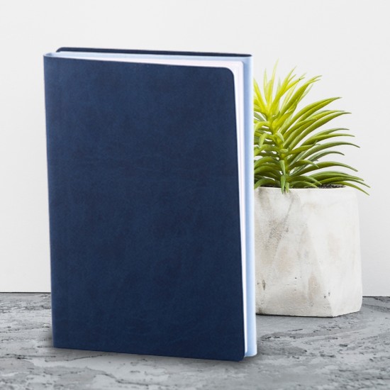Notes Twin, piele, A5, liniat + matematica, albastru/bleu Notes Twin, piele, A5, liniat + matematica, albastru/bleu