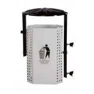 Cos stradal pentru gunoi, Gri, Metal, 35 L Cos stradal pentru gunoi, Gri, Metal, 35 L