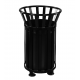 Cos stradal pentru gunoi Bristol, Negru, Metal, 100 L