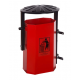 Cos stradal pentru gunoi, Rosu, Metal, 35 L