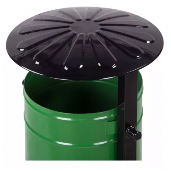 Cos stradal pentru gunoi, Verde, Metal, 50 L