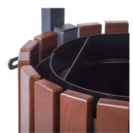 Cos stradal pentru gunoi, Maro, Metal si Lemn, 40 L Cos stradal pentru gunoi, Maro, Metal si Lemn, 40 L