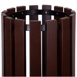 Cos stradal pentru gunoi, Maro, Metal si Lemn,  35 L