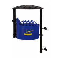 Scrumiera cu picior pentru exterior, Albastru, Metal, 20 L Scrumiera cu picior pentru exterior, Albastru, Metal, 20 L