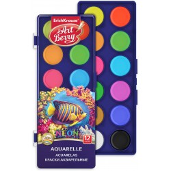 Acuarele ArtBerry Neon cu protecție UV, 12/set