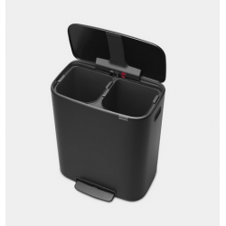 Cos gunoi Bo cu pedala,, 2 x 30L - Negru Mat Cos gunoi Bo cu pedala,, 2 x 30L - Negru Mat