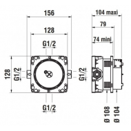 Corp electronic incastrat pentru baterie lavoar Twin TRONIC Corp electronic incastrat pentru baterie lavoar Twin TRONIC