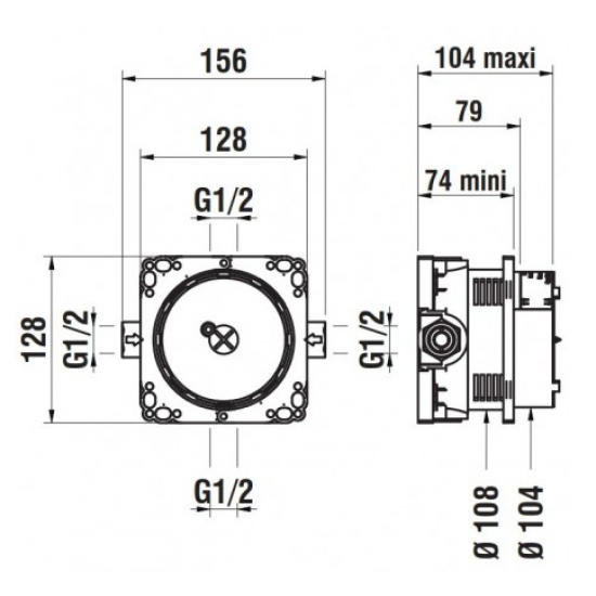 Corp electronic incastrat pentru baterie lavoar Twin TRONIC Corp electronic incastrat pentru baterie lavoar Twin TRONIC