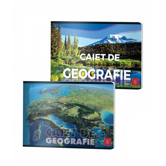 Caiet capsat, cu 24 file, geografie, PIGNA 70gr