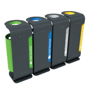 Set 4 cosuri gunoi colectare selectiva, Metal, 160L Set 4 cosuri gunoi colectare selectiva, Metal, 160L