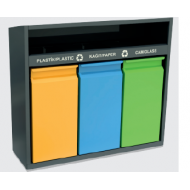 Set 3 cosuri gunoi colectare selectiva, Metal, 144 L Set 3 cosuri gunoi colectare selectiva, Metal, 144 L