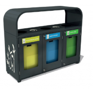 Set 3 cosuri gunoi colectare selectiva, Plexiglas, 100 L/ Recipient Set 3 cosuri gunoi colectare selectiva, Plexiglas, 100 L/ Recipient