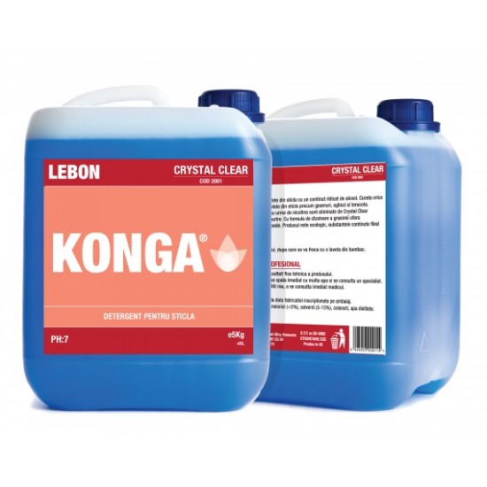 Detergent pentru geamuri, Crystal Clear, Konga, 5L