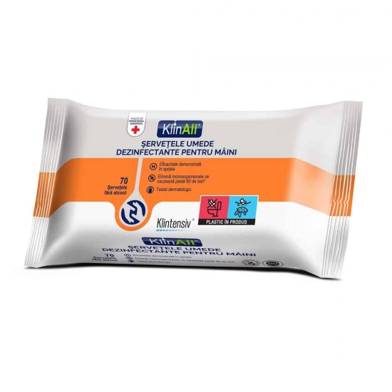KlinAll® – Servetele umede dezinfectante pentru maini, 70 buc. KlinAll® – Servetele umede dezinfectante pentru maini, 70 buc.