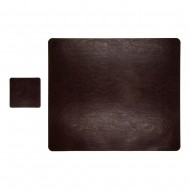 Set Mousepad si 1 suport pahar Office L, din piele, cu doua fete, pentru protectie birou, UNIKA, maro Set Mousepad si 1 suport pahar Office L, din piele, cu doua fete, pentru protectie birou, UNIKA, maro
