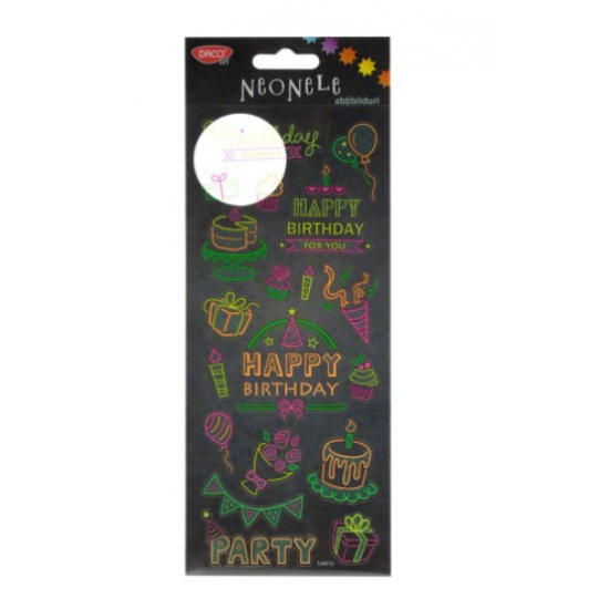 Abtibild - ab053 happy birthday neonele daco Abtibild - ab053 happy birthday neonele daco