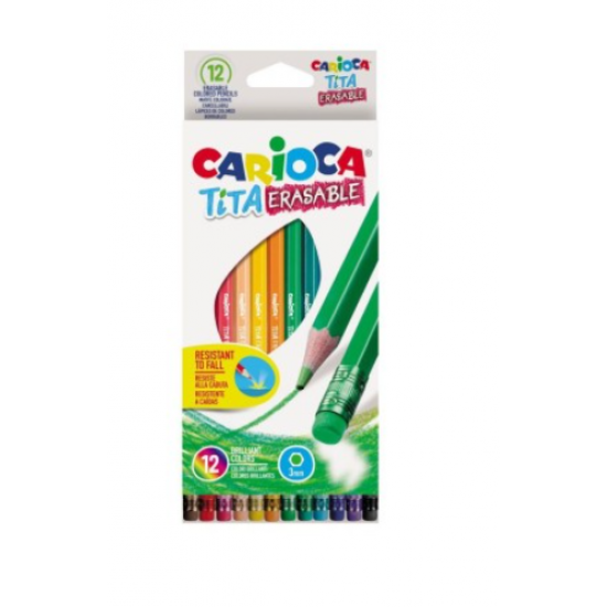 Creion color 12 culori cu radiera carioca Creion color 12 culori cu radiera carioca