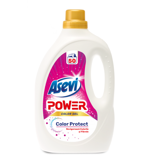 Detergent rufe ASEVI POWER ACTIVE GEL  Color Protect 50 spalari, 2.5 L