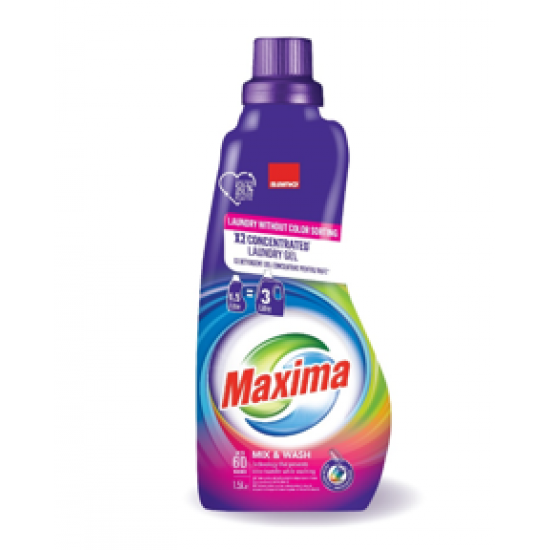 Sano Maxima Mix & Wash - Detergent gel pentru rufe DUBLU – CONCENTRAT, 1.5 L Sano Maxima Mix & Wash - Detergent gel pentru rufe DUBLU – CONCENTRAT, 1.5 L