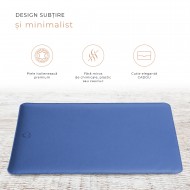 Husa laptop, MacBook 13 inch, UNIKA, piele PU cu lana din fibre naturale, albastru Husa laptop, MacBook 13 inch, UNIKA, piele PU cu lana din fibre naturale, albastru